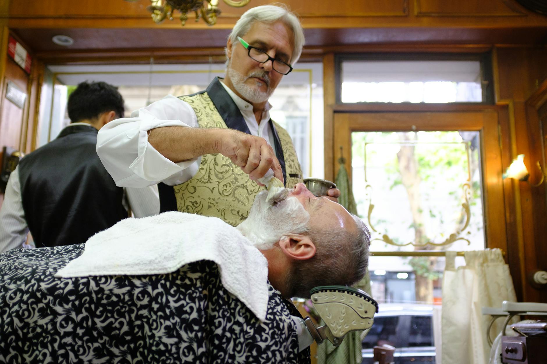 Professional beard trim and grooming at a barbershop